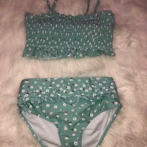 High waisted floral bikini set